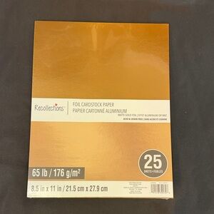 Recollections Matte Gold Foil Cardstock Paper 25 sheets 65lb 8.5x11 inches new
